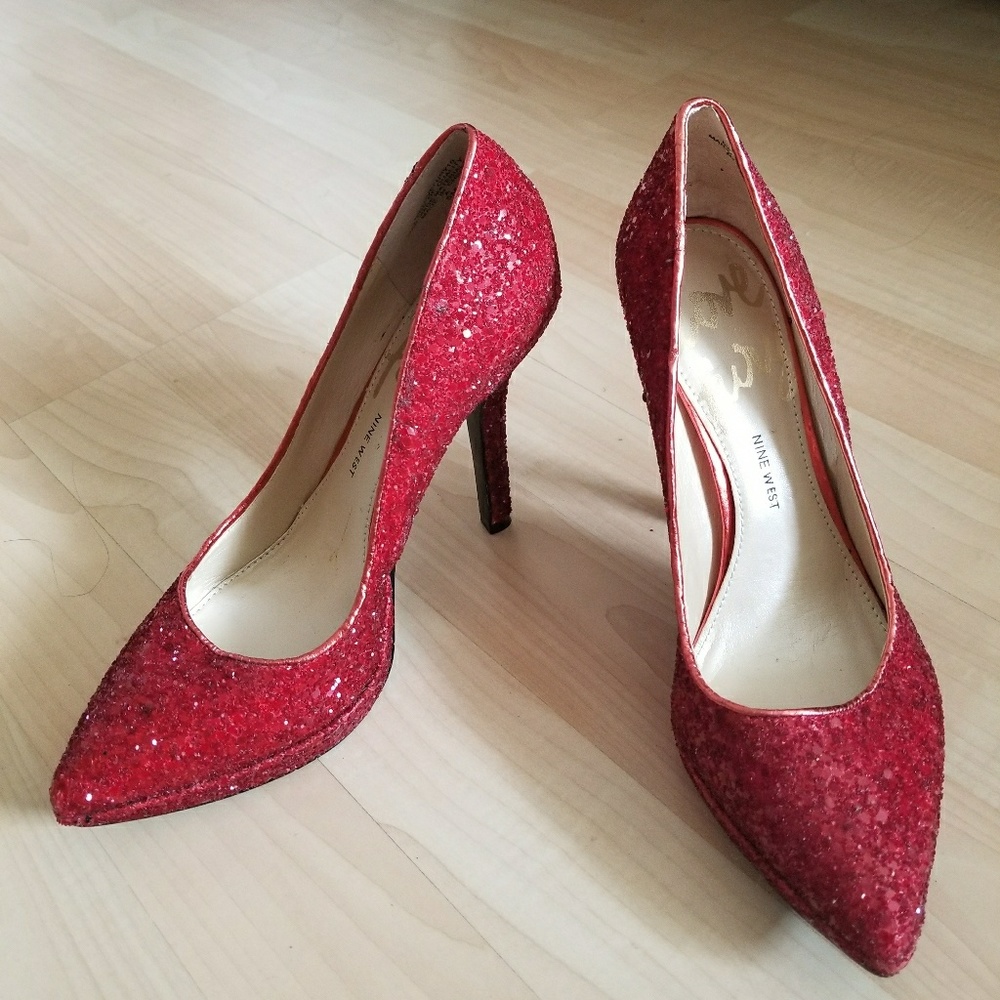 Nine West Sparkly Red Heels - Size 5